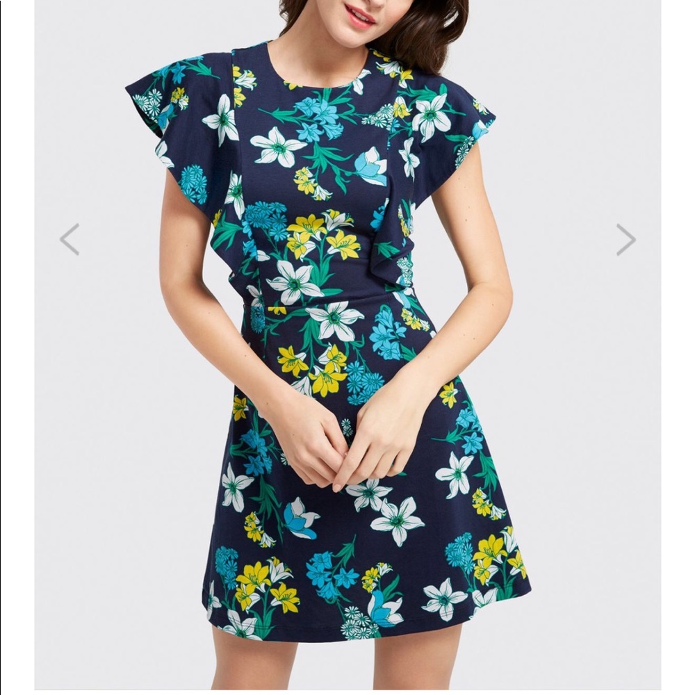 Elliston Floral Ruffle Knit Dress